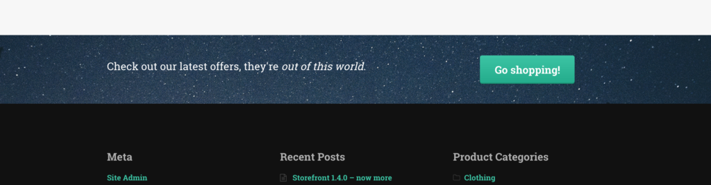 Footer Bar with text widget