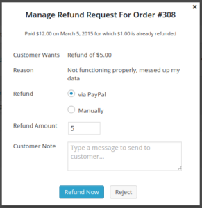 Manage refund request